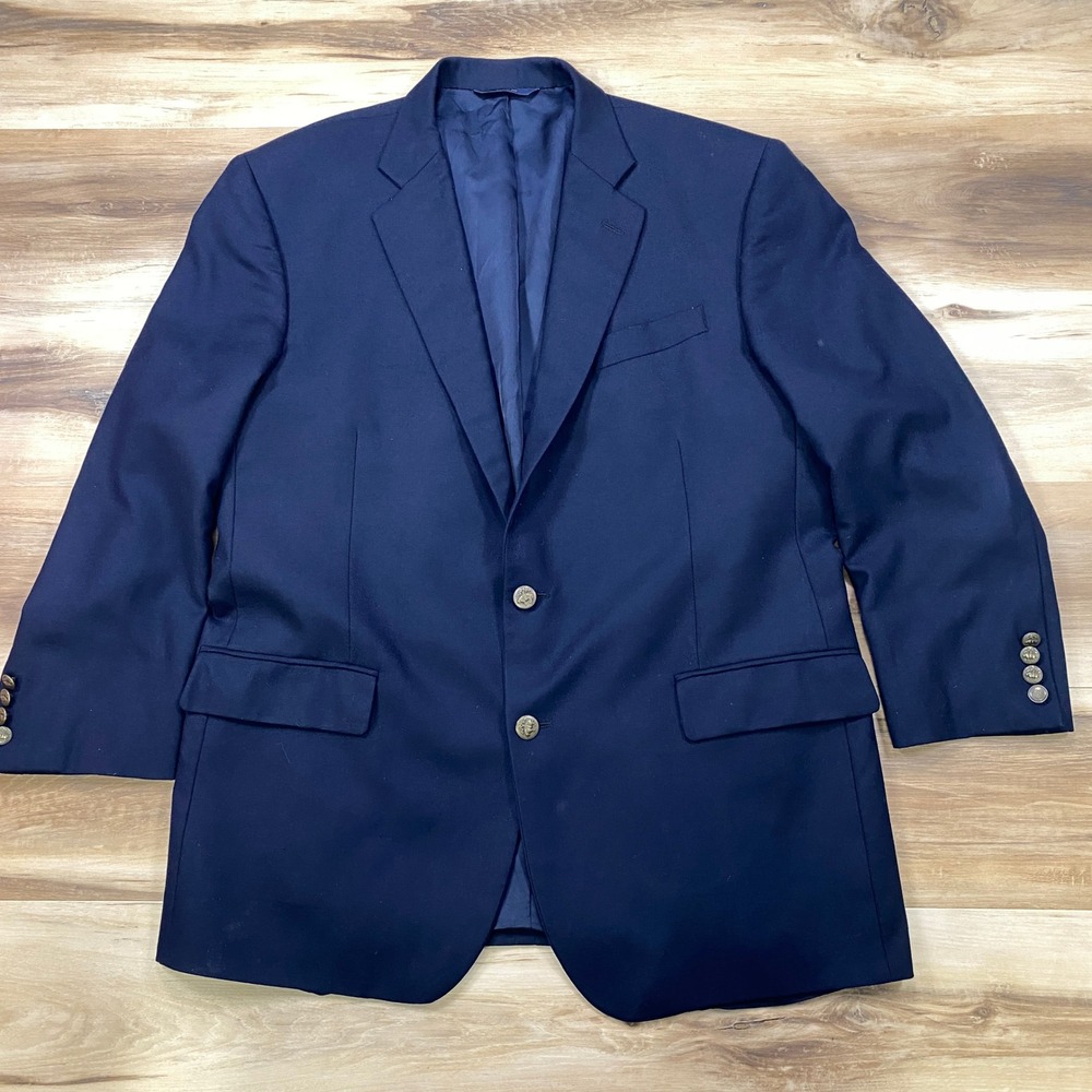 Brooks Brothers Blazer Men 45 Madison Saxon Wool Classic Navy Blue Heritage 1818